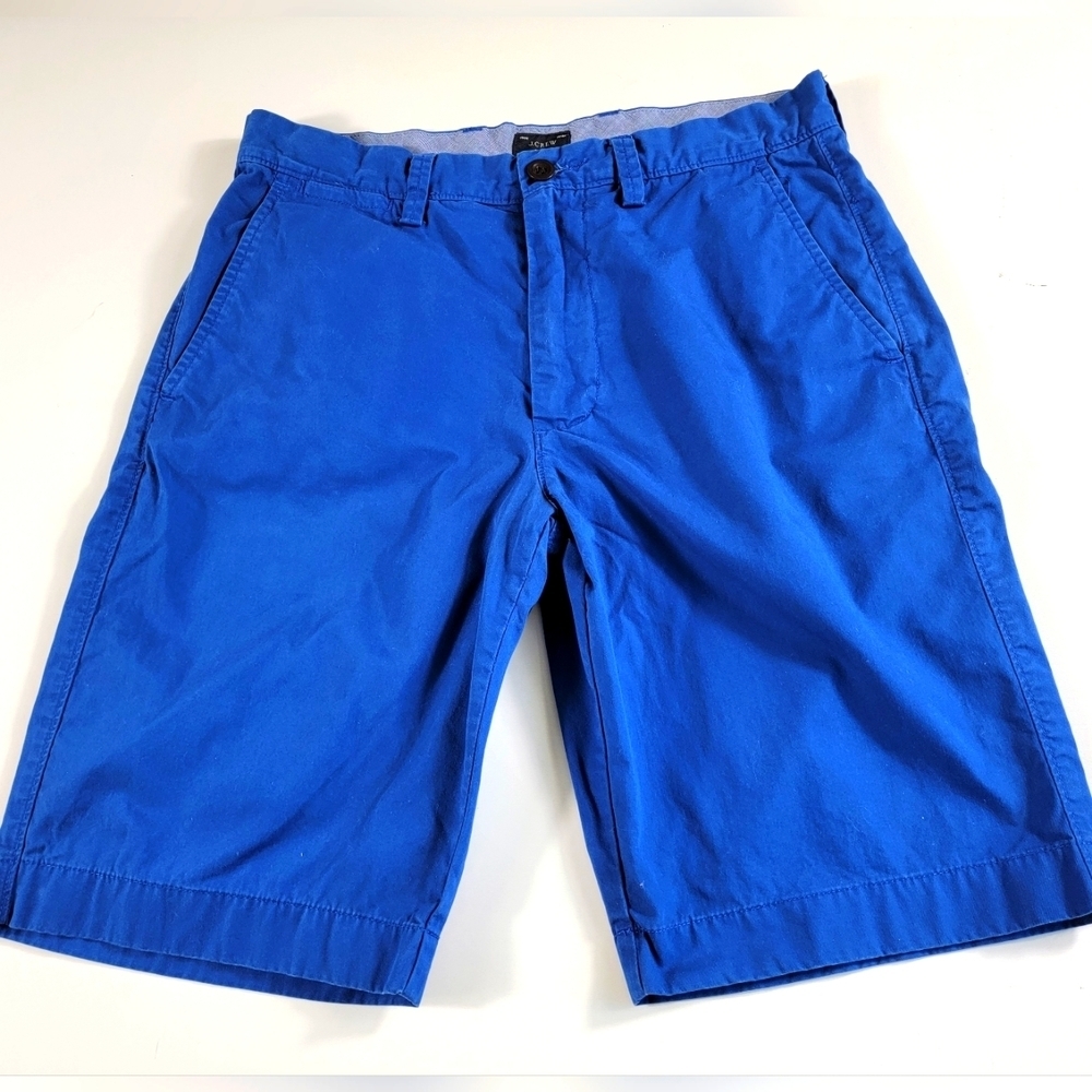 J Crew Club Shorts Mens Size 30 x 11 Blue Flat Front Chino